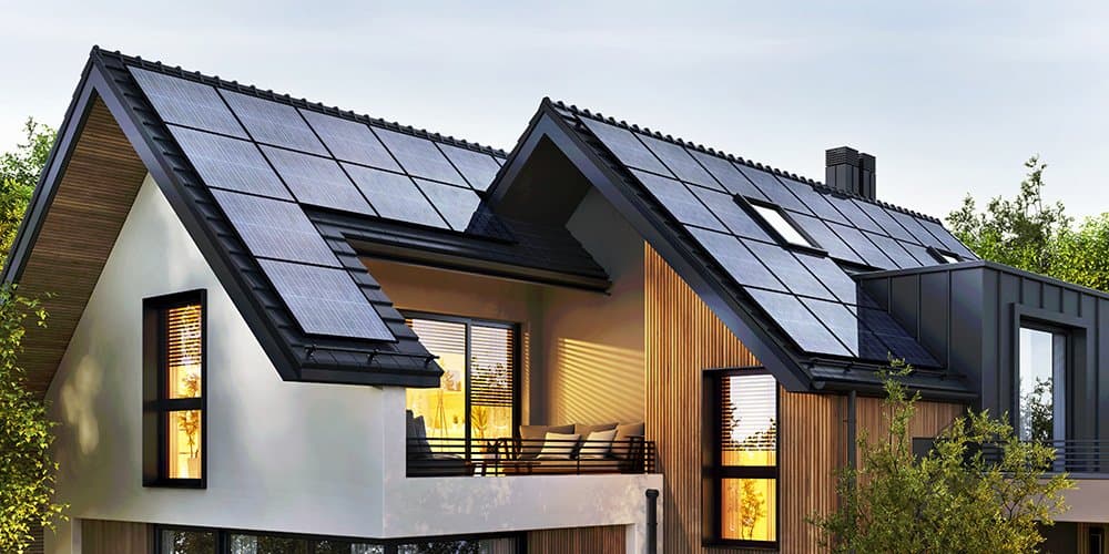 Modern luxury home interior featuring eco-friendly upgrades and energy-efficient design reflecting 2025 trends